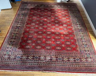 Handmade Wool Afghan Turkmen Rug (115"L x 95"W)