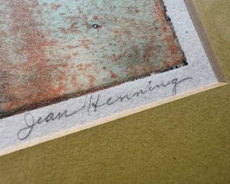 Framed Original Artist's Proof Lithograph "Space Trip" Signed Jean Henning (15"H x 18"W)