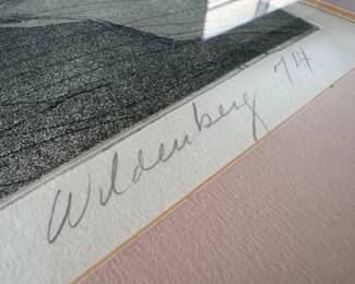 Framed Original Trial Proof on Paper "Winterwood' Signed Wildenberg '74 (30-1/2"H x 24"W)