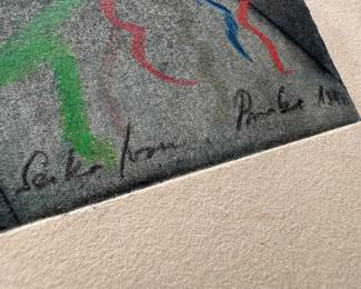 Original Mixed Media on Paper of Girl on Rocks Signed (15"W x 20"H)