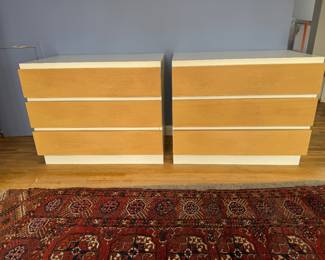 Muurame  Kolmonen 3 Drawer Dresser in White & Birch (31"W x 22"D x 25-1/2"H / 2 Available)