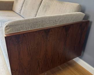 Jydsk of Denmark Rosewood Case Upholstered Sofa with Chrome Legs (30-1/2"D x 88"W x 24-1/2" Back Height)