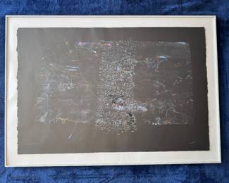 Framed Orignal Abstract Etching on Paper Signed (40"W x 28"H)