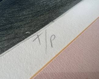 Framed Original Trial Proof on Paper "Winterwood' Signed Wildenberg '74 (30-1/2"H x 24"W)