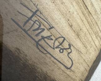 Framed Original Abstract Aquatint Etching on Paper "Ochre Series" Signed Johnny Friedlaender - Edition 12/95 (32-1/2"H x 39-1/2"W)