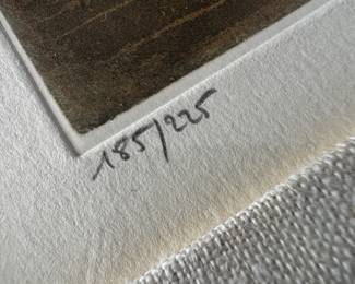 Framed Original Etching "Apex Print" Signed Johnny Friedlaender - Edition 185/225 (14-1/2"W x 20-1/2"H)