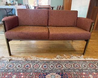 Vintage Aluminum Base with Upholstered Seating Danish Loveseat (60"W x 29"D x 26" Back Height)