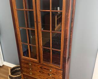 MCM Mellenstrands Bruksbo Rosewood 3 Drawer / 2 Door Lighted Display Cabinet Designed by Torbjørn Afdal (12-3/4"D x 28-1/2"W x 59-1/4"H)