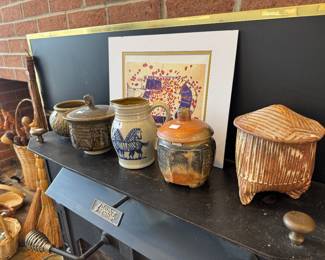 Large Collection of Stoneware, Glass & MCM Signed Pottery & Plates