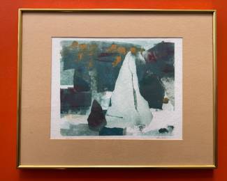 Framed Original Abstract Etching "MInature" Signed Phil Cook (20-1/2"W x 16-1/2"H)