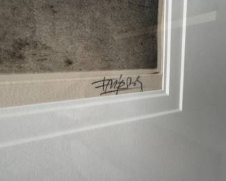 Framed Original Abstract Etching "Untitled" Signed Johnny Friedlaender - Edition 74/95 (44-1/2"H x 40"W)