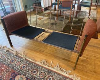 Vintage Aluminum Base with Upholstered Seating Danish Loveseat (60"W x 29"D x 26" Back Height)