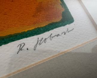 Framed Original Abstract Cubist Etching Signed R. Robarts? - Edition 18/150 (22-1/2"W x 22-1/2"H)