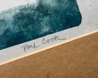 Framed Original Abstract Etching "MInature" Signed Phil Cook (20-1/2"W x 16-1/2"H)