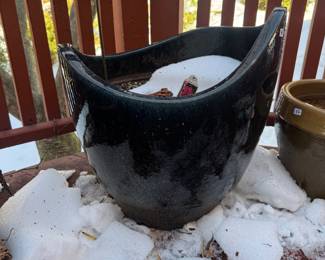 MCM Inspired Curved & Glazed Outdoor Planter
