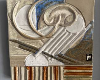 Stig Carlsson JIE Gantofta Stoneware Wall Plaque (7-1/2"W x 7-1/2"H)