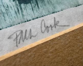 Framed Original Abstract Etching "MInature" Signed Phil Cook (20-1/2"W x 16-1/2"H)