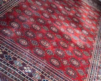 Handmade Wool Afghan Turkmen Rug (115"L x 95"W)