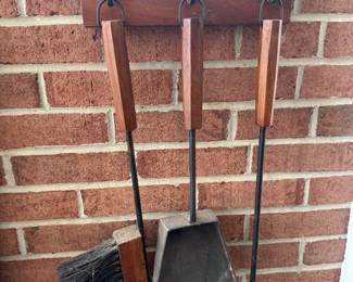 MCM Wall-Mounted Fireplace Tool Set