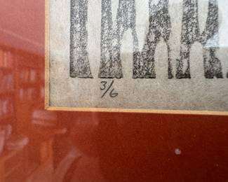 Framed Original Etching on Paper "Reflection" Signed De Jong 5/76 - Edition 3/6 (15"W x 15"H)