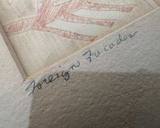 Framed Original Lithograph on Paper "Foreign Facades" Signed Molly J Schiff (12"W x 12"H)