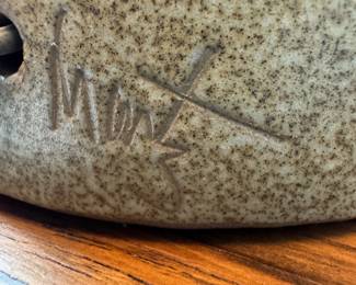 MCM Ceramic Base with Teak Stem Table Lamp Designed by Gordon and Jane Martz for Marshall Studios