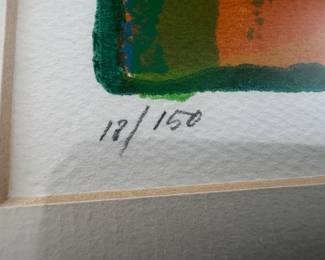 Framed Original Abstract Cubist Etching Signed R. Robarts? - Edition 18/150 (22-1/2"W x 22-1/2"H)