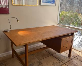 MCM Getama Executive 2 Drawer Floating Desk Designed by Hans Wegner (32-1/2"D x 60-1/2"W x 26-1/2"H)