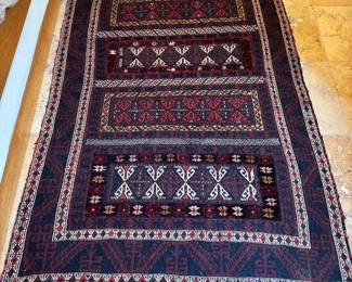 Handmade Wool Afghan Sumak Kilim Rug (47"W x 86"L)