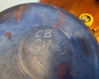 Hand-blown Sculptural Art Glass Vase Signed CB Glass (Curtis Brock)