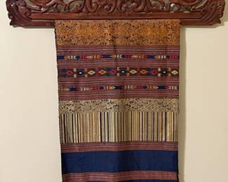 Handwoven silk tapestry and holder