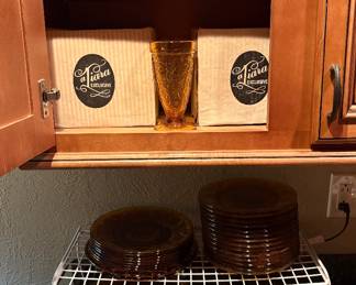Tiara Amber glassware
