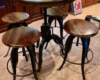 Barstools and table