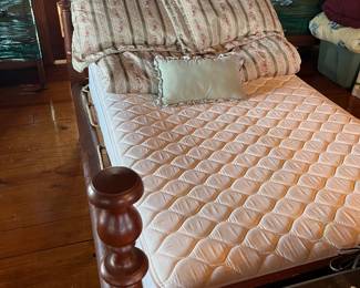 Rope bed with mattress