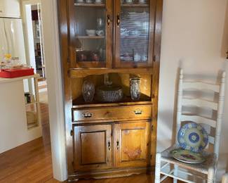 Corner handmade wood cabinet