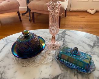 Mosser Glass butter and cheese dish