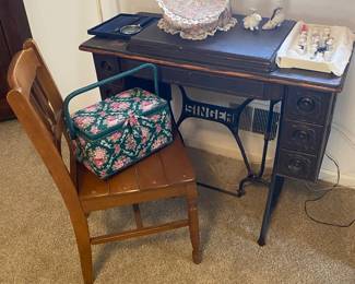 Singer Cabinet and side chair