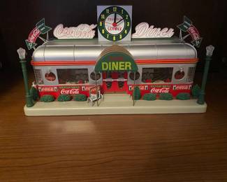 Lighted Danbury Mint Clock Coca-Cola Diner