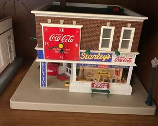Lighted Danbury Mint Clock Stanley's Coca Cola Corner Drug Store
