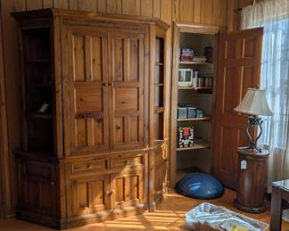 Bar cabinet with light