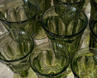 Vintage green glassware