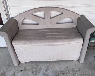 Outdoor bench with storage