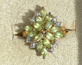 Gold over sterling Peridot and CZs
