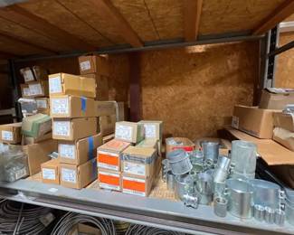 LARGE LOT OF PIPE STRAPS , COUPLINGS ,CONNECTORS ,ETC