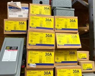 LOT OF 30A HEAVY DUTY SAFETY SWITCH BOXES