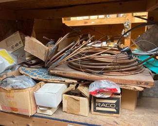 COPPER TUBING, VARIOUS ELECTRICAL ITEMS