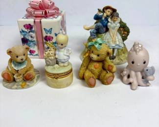 f Porcelain and Ceramic Figurines with Decorative Music Box