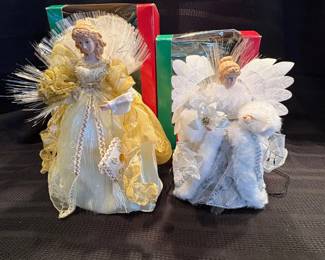 h Two Fiber Optic Angel Tree Toppers