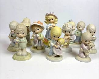 f Precious Moments Ten Piece Porcelain Figurines