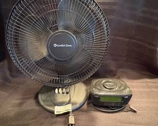 e Comfort Zone 3Speed Fan and Timex Alarm Clock Lot